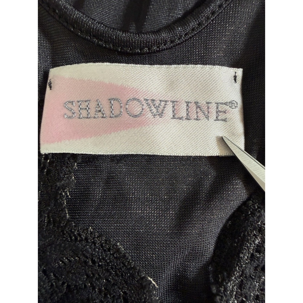 Vtg Shadowline Womens Slip Dress Nightgown lace bodice 2X Babydoll Goth Long - Picture 4 of 14